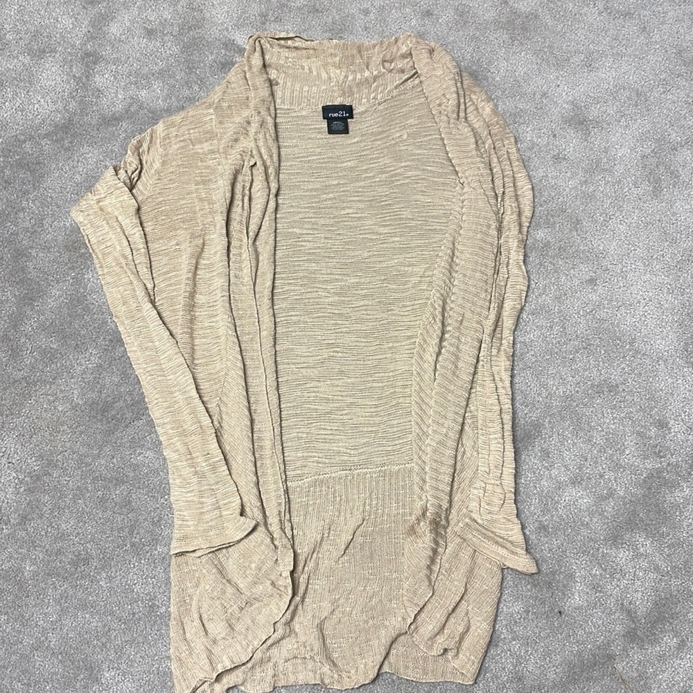 Rue 21 tan cardigan. Size Small